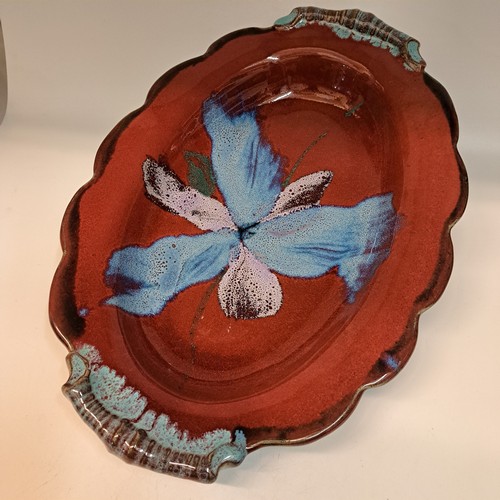 #241154 Platter, Scalloped Edge Red $22 at Hunter Wolff Gallery